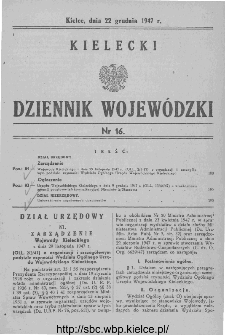 Kielecki Dziennik Wojewódzki 1947, nr 16