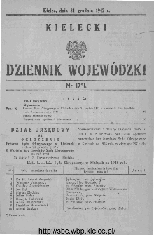 Kielecki Dziennik Wojewódzki 1947, nr 17