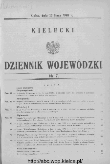 Kielecki Dziennik Wojewódzki 1948, nr 7