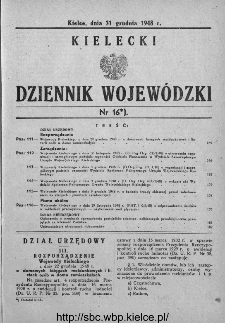 Kielecki Dziennik Wojewódzki 1948, nr 16