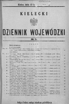 Kielecki Dziennik Wojewódzki 1930, nr 5