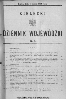Kielecki Dziennik Wojewódzki 1930, nr 6
