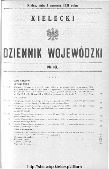 Kielecki Dziennik Wojewódzki 1930, nr 13