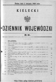 Kielecki Dziennik Wojewódzki 1930, nr 18