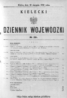 Kielecki Dziennik Wojewódzki 1930, nr 20
