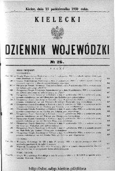 Kielecki Dziennik Wojewódzki 1930, nr 26