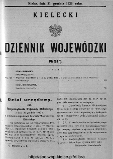 Kielecki Dziennik Wojewódzki 1930, nr 31