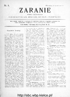 Zaranie : pismo tygodniowe ogólno-kształcące, społeczne, rolnicze i przemysłowe 1910, nr 4