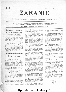 Zaranie : pismo tygodniowe ogólno-kształcące, społeczne, rolnicze i przemysłowe 1910, nr 6