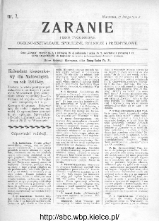 Zaranie : pismo tygodniowe ogólno-kształcące, społeczne, rolnicze i przemysłowe 1910, nr 7