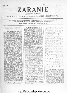Zaranie : pismo tygodniowe ogólno-kształcące, społeczne, rolnicze i przemysłowe 1910, nr 13
