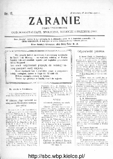 Zaranie : pismo tygodniowe ogólno-kształcące, społeczne, rolnicze i przemysłowe 1910, nr 17