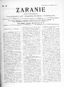 Zaranie : pismo tygodniowe ogólno-kształcące, społeczne, rolnicze i przemysłowe 1910, nr 32