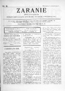 Zaranie : pismo tygodniowe ogólno-kształcące, społeczne, rolnicze i przemysłowe 1910, nr 36