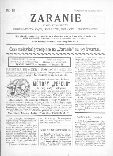 Zaranie : pismo tygodniowe ogólno-kształcące, społeczne, rolnicze i przemysłowe 1910, nr 39