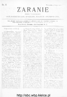 Zaranie : pismo tygodniowe ogólno-kształcące, społeczne, rolnicze i przemysłowe 1911, nr 6