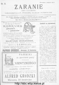 Zaranie : pismo tygodniowe ogólno-kształcące, społeczne, rolnicze i przemysłowe 1911, nr 31