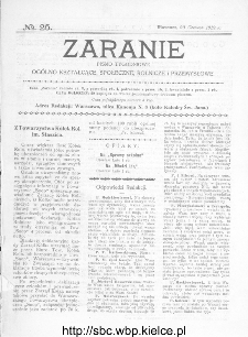 Zaranie : pismo tygodniowe ogólno-kształcące, społeczne, rolnicze i przemysłowe 1912, nr 25