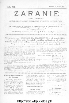 Zaranie : pismo tygodniowe ogólno-kształcące, społeczne, rolnicze i przemysłowe 1912, nr 49