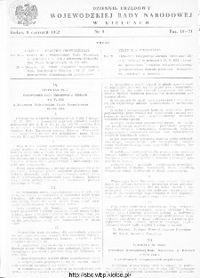 Dziennik Urzędowy Wojewódzkiej Rady Narodowej w Kielcach 1952, nr 5