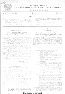 Dziennik Urzędowy Wojewódzkiej Rady Narodowej w Kielcach 1954, nr 3