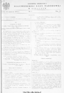 Dziennik Urzędowy Wojewódzkiej Rady Narodowej w Kielcach 1954, nr 7