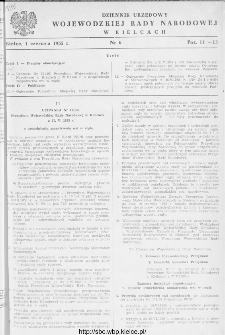 Dziennik Urzędowy Wojewódzkiej Rady Narodowej w Kielcach 1955, nr 6