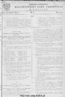 Dziennik Urzędowy Wojewódzkiej Rady Narodowej w Kielcach 1956, nr 1