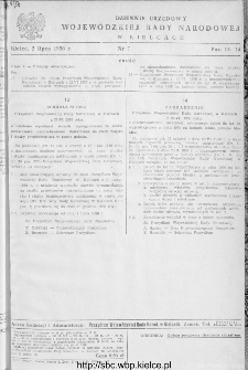 Dziennik Urzędowy Wojewódzkiej Rady Narodowej w Kielcach 1956, nr 7