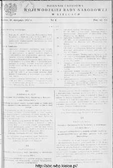 Dziennik Urzędowy Wojewódzkiej Rady Narodowej w Kielcach 1957, nr 8
