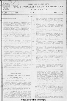 Dziennik Urzędowy Wojewódzkiej Rady Narodowej w Kielcach 1957, nr 9