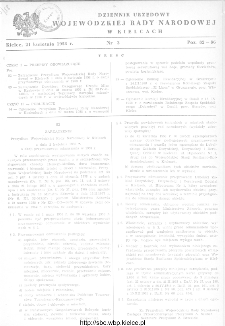 Dziennik Urzędowy Wojewódzkiej Rady Narodowej w Kielcach 1958, nr 3