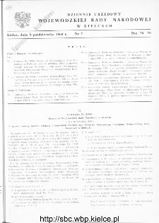 Dziennik Urzędowy Wojewódzkiej Rady Narodowej w Kielcach 1960, nr 7