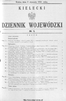 Kielecki Dziennik Wojewódzki 1931, nr 1