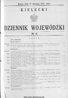 Kielecki Dziennik Wojewódzki 1931, nr 2