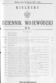 Kielecki Dziennik Wojewódzki 1931, nr 8