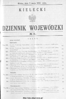 Kielecki Dziennik Wojewódzki 1931, nr 11
