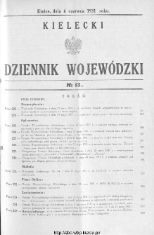 Kielecki Dziennik Wojewódzki 1931, nr 13