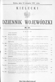 Kielecki Dziennik Wojewódzki 1931, nr 18