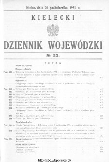 Kielecki Dziennik Wojewódzki 1931, nr 23