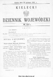 Kielecki Dziennik Wojewódzki 1931, nr 28