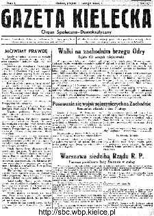 Gazeta Kielecka, 1945, R.1, nr 6