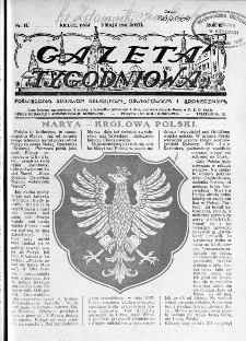 Gazeta Tygodniowa. Poświęcona sprawom religijnym, oświatowym i społecznym,1931, R.2, nr 18
