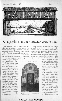 Ziemia : tygodnik krajoznawczy ilustrowany 1910, nr 7