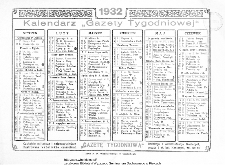 Kalendarz Gazety Tygodniowej na rok 1932