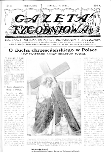 Gazeta Tygodniowa. Poświęcona sprawom religijnym, oświatowym i społecznym,1934, R.4, nr 11