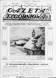 Gazeta Tygodniowa. Poświęcona sprawom religijnym, oświatowym i społecznym,1935, R.5, nr 3