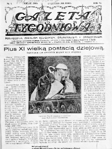 Gazeta Tygodniowa. Poświęcona sprawom religijnym, oświatowym i społecznym,1935, R.5, nr 7