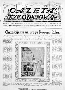 Gazeta Tygodniowa. Poświęcona sprawom religijnym, oświatowym i społecznym,1938, R.9, nr 1