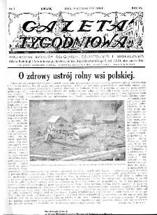 Gazeta Tygodniowa. Poświęcona sprawom religijnym, oświatowym i społecznym,1938, R.9, nr 7